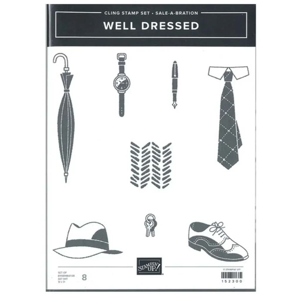 Stampin Up! Well Dressed Retired Stamp Set Father’s Day Cling Sale A Bration